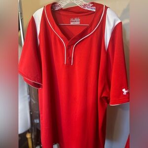 Mens 2XL Under Armor Short Sleeve Baseball Top